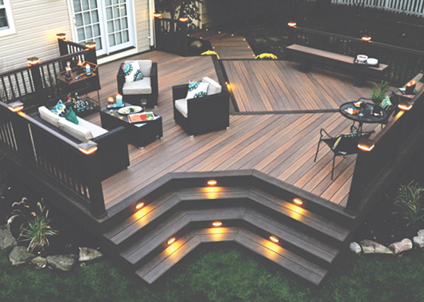  TimberTech Legacy Decking Collection in Tigerwood with Mocha Accents