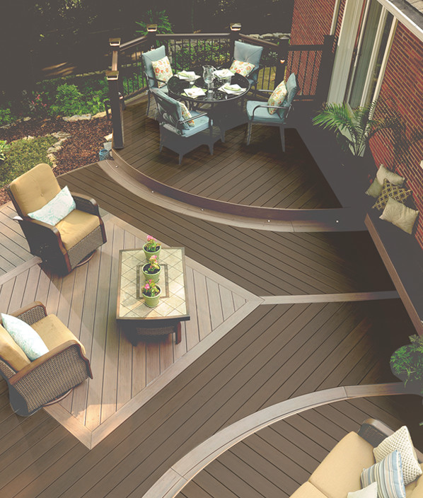  TimberTech Legacy Decking Collection in Mocha with Pecan Accents