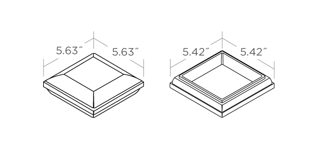 RadianceRail Express Kappe und Verkleidung 102 mm x 102 mm (4“ x 4“) für Terrassengeländer